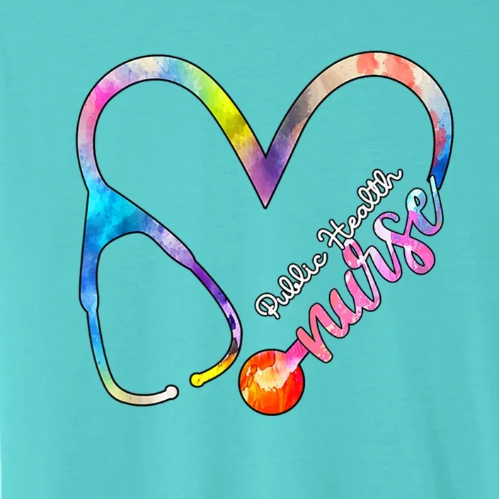 Public Health Nurse Watercol Love Heart Stethoscope Rn Nurse Gift ChromaSoft Performance T-Shirt