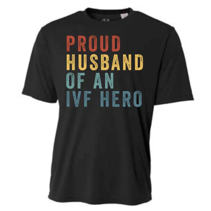 Proud Husband Of An Ivf Hero Ivf Dad Embryo Transfer Ivf Pregnancy Ivf Embryo Cooling Performance Crew T-Shirt