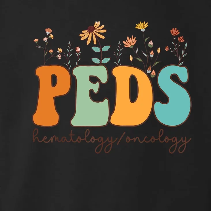 Pediatric Hematology Oncology Nurse Retro Groovy Wildflowers Toddler Hoodie