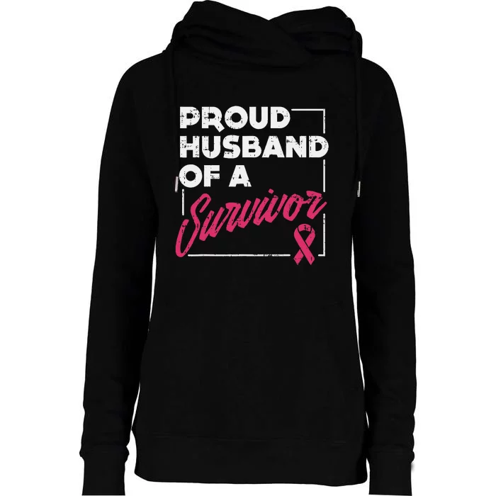 Proud Husband Of Survivor Breast Cancer Awareness Gift Womens Funnel Neck Pullover Hood