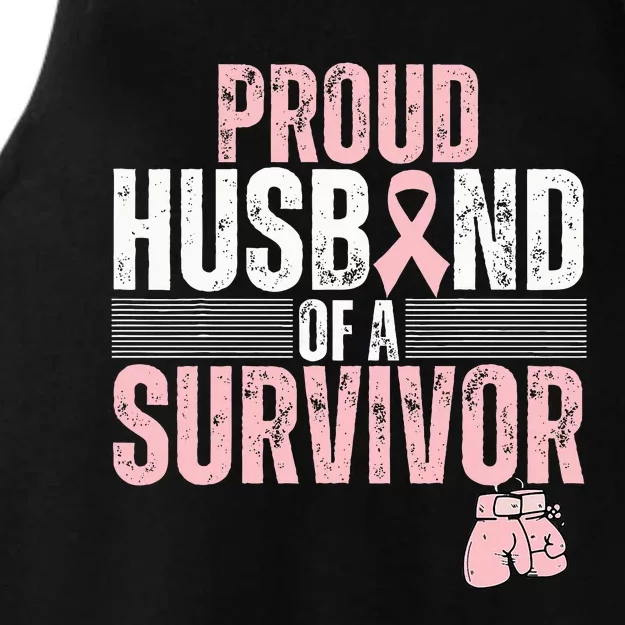 Proud Husband Of Survivor Breast Cancer Survivor Awareness Ladies Tri-Blend Wicking Tank