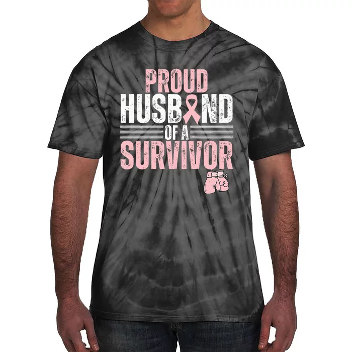 Proud Husband Of Survivor Breast Cancer Survivor Awareness Tie-Dye T-Shirt