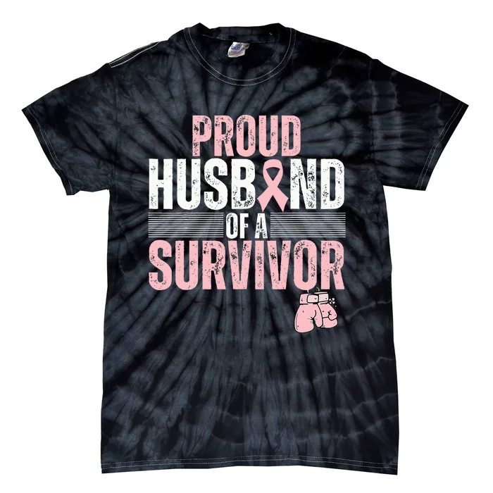 Proud Husband Of Survivor Breast Cancer Survivor Awareness Tie-Dye T-Shirt