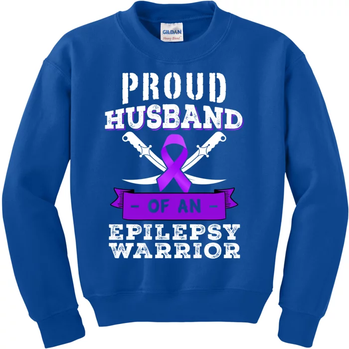 Proud Husband Of Epilepsy Warrior Seizure Disorder Awareness Gift Kids Sweatshirt