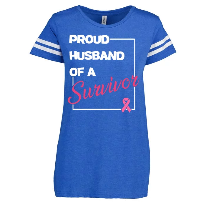 Proud Husband Of A Survivor Breast Cancer Awareness Enza Ladies Jersey Football T-Shirt