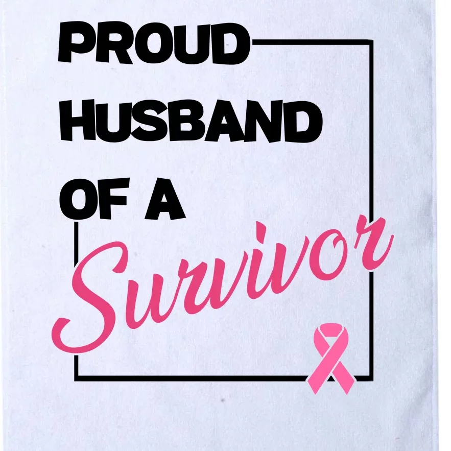 Proud Husband Of A Survivor Breast Cancer Awareness Platinum Collection Golf Towel