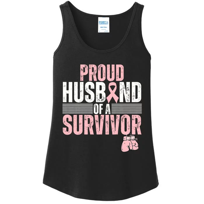 Proud Husband Of Survivor Breast Cancer Survivor Awareness Ladies Essential Tank