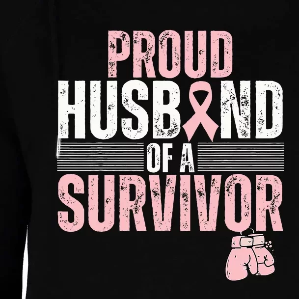 Proud Husband Of Survivor Breast Cancer Survivor Awareness Womens Funnel Neck Pullover Hood