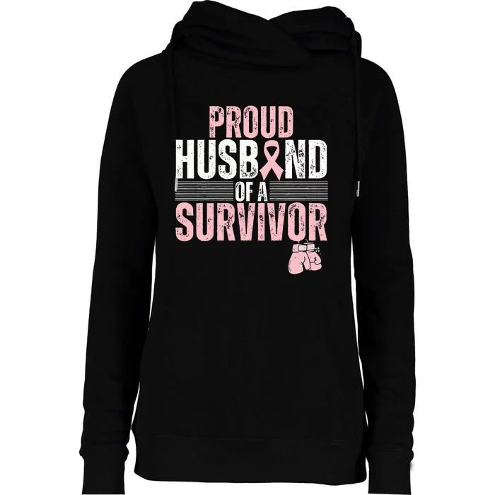 Proud Husband Of Survivor Breast Cancer Survivor Awareness Womens Funnel Neck Pullover Hood