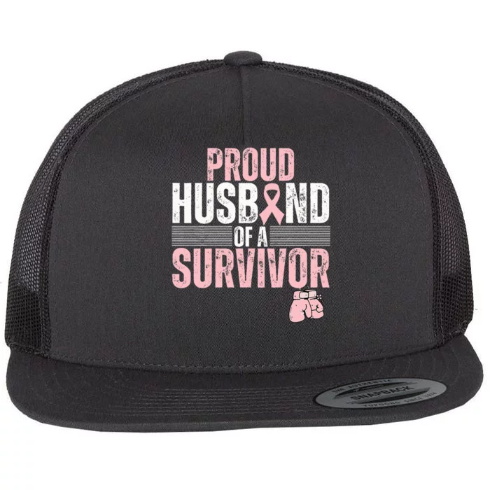 Proud Husband Of Survivor Breast Cancer Survivor Awareness Flat Bill Trucker Hat