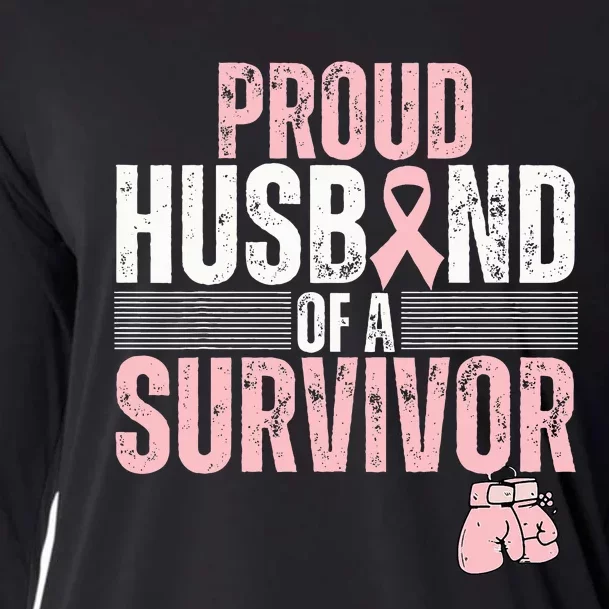 Proud Husband Of Survivor Breast Cancer Survivor Awareness Cooling Performance Long Sleeve Crew