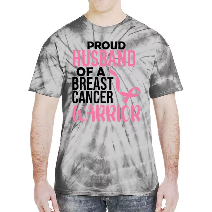 Proud Husband Of A Breast Cancer Warrior Tie-Dye T-Shirt