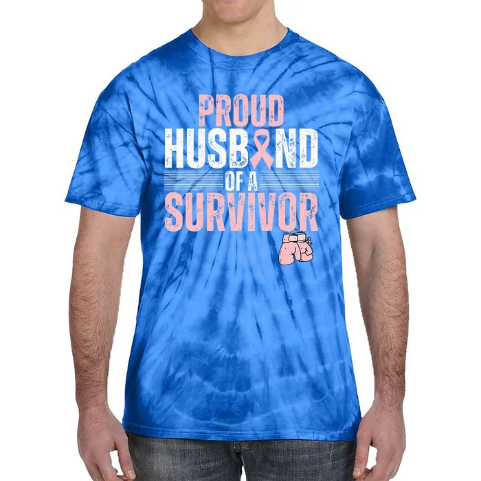 Proud Husband Of Survivor Breast Cancer Survivor Awareness Tie-Dye T-Shirt