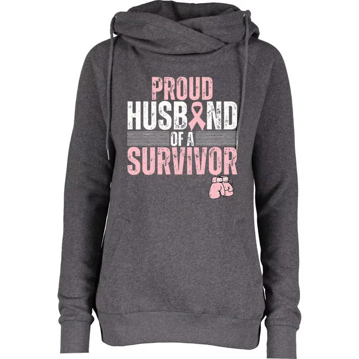 Proud Husband Of Survivor Breast Cancer Survivor Awareness Womens Funnel Neck Pullover Hood