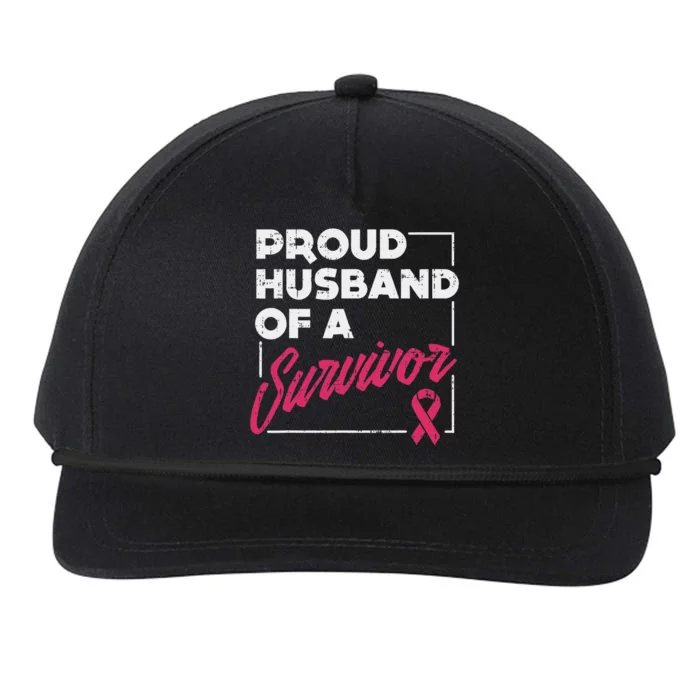 Proud Husband Of Survivor Breast Cancer Awareness Gift Snapback Five-Panel Rope Hat