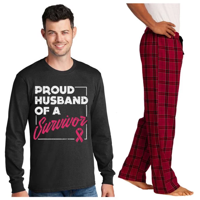 Proud Husband Of Survivor Breast Cancer Awareness Gift Long Sleeve Pajama Set