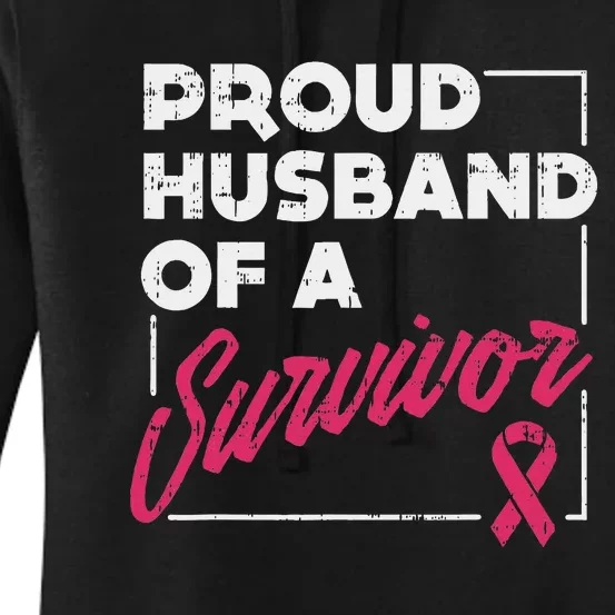 Proud Husband Of Survivor Breast Cancer Awareness Gift Women's Pullover Hoodie