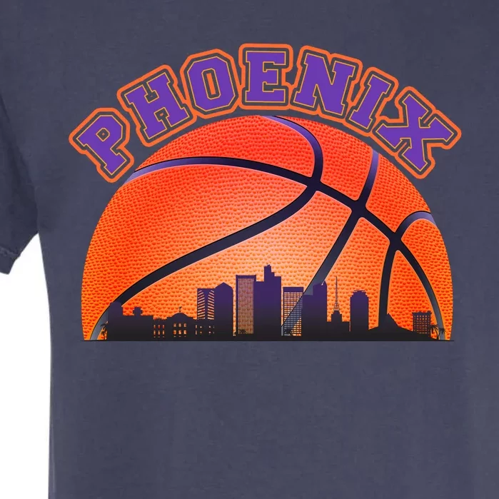 Phoenix Arizona Basketball City Skyline Garment-Dyed Heavyweight T-Shirt