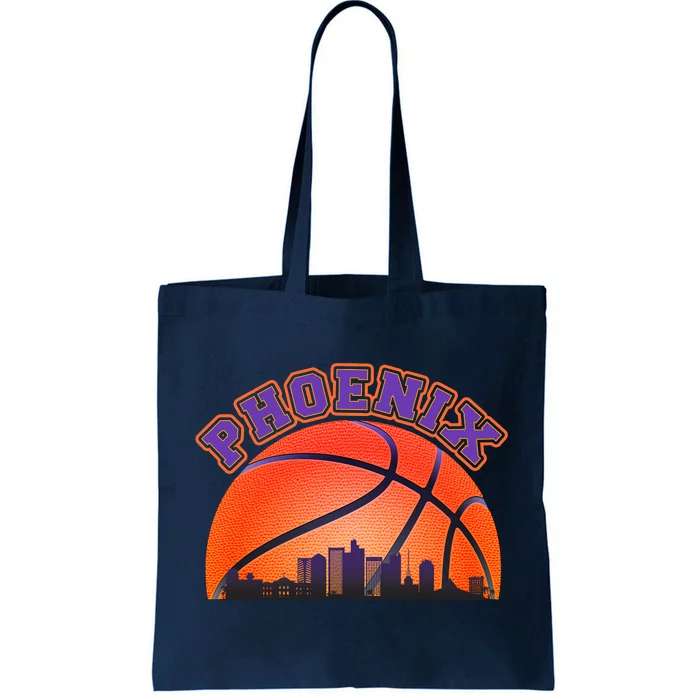 Phoenix Arizona Basketball City Skyline Tote Bag