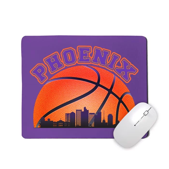 Phoenix Arizona Basketball City Skyline Mousepad