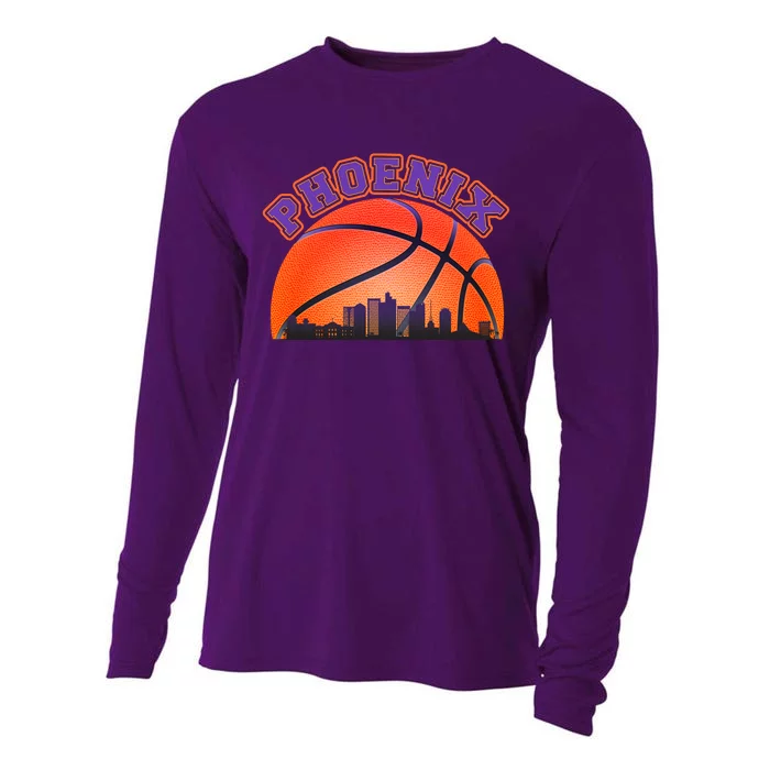 Phoenix Arizona Basketball City Skyline Cooling Performance Long Sleeve Crew