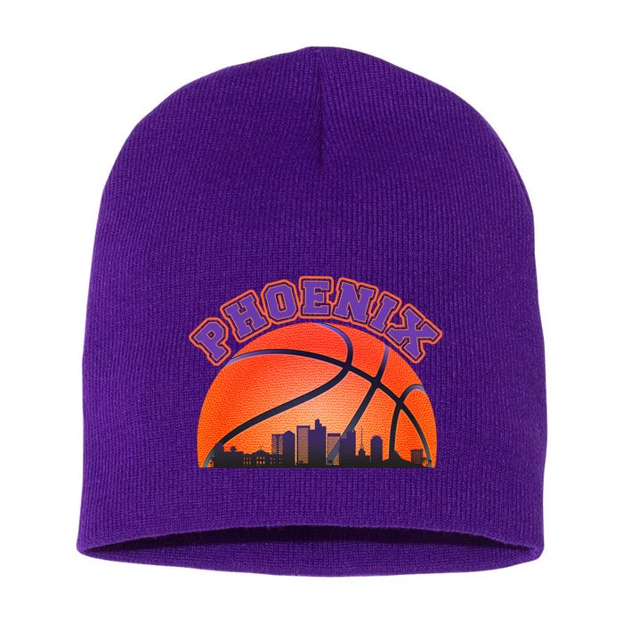 Phoenix Arizona Basketball City Skyline Short Acrylic Beanie