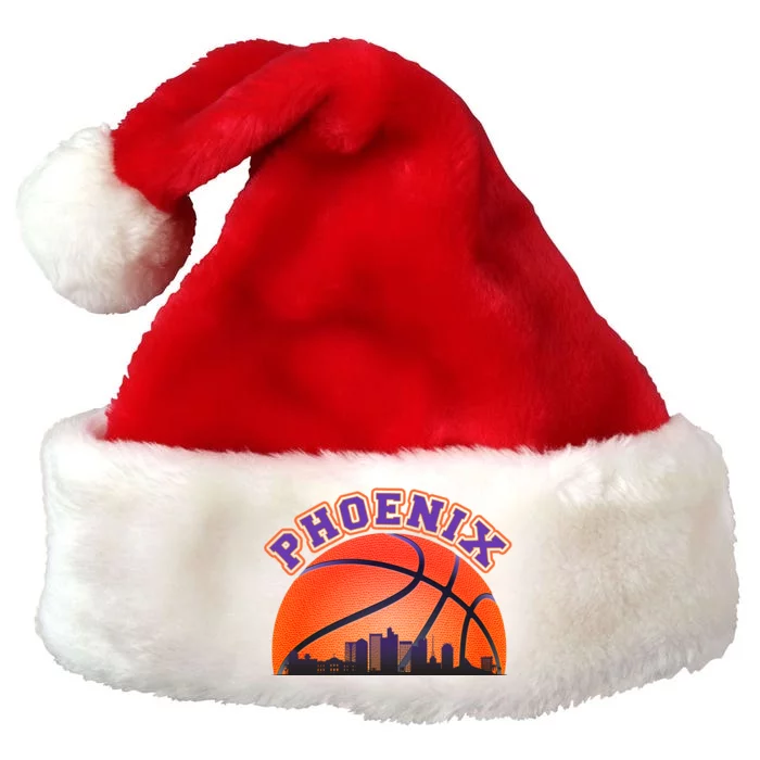 Phoenix Arizona Basketball City Skyline Premium Christmas Santa Hat