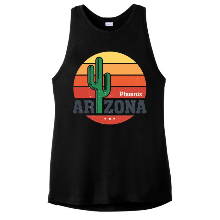 Phoenix Arizona Retro Ladies Tri-Blend Wicking Tank