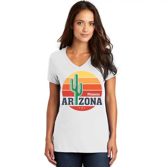 Phoenix Arizona Retro Women's V-Neck T-Shirt