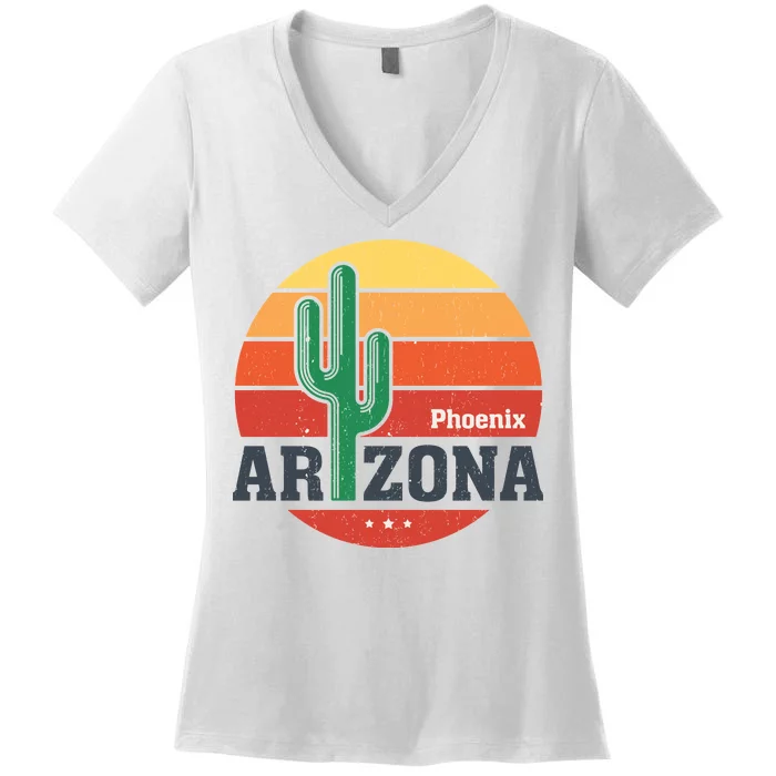 Phoenix Arizona Retro Women's V-Neck T-Shirt