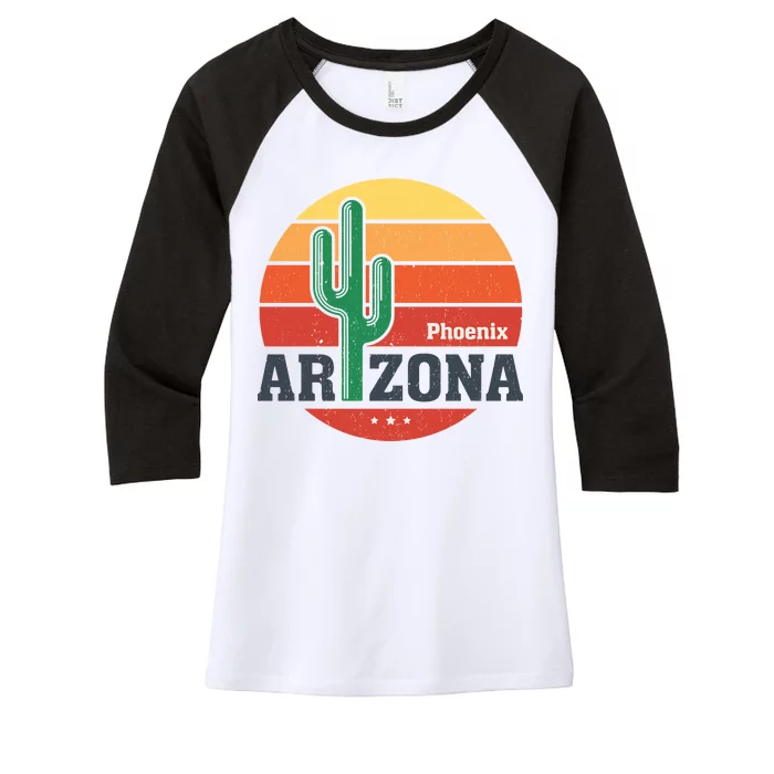 Phoenix Arizona Retro Women's Tri-Blend 3/4-Sleeve Raglan Shirt