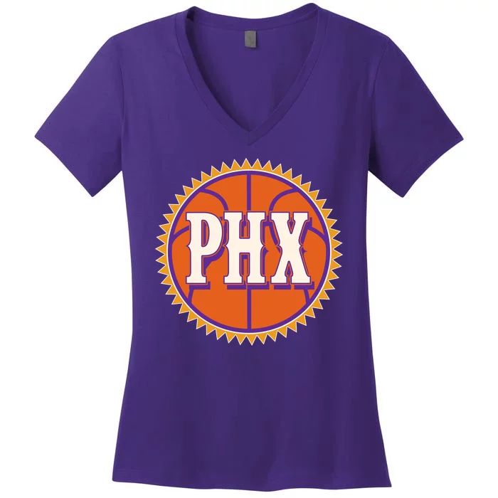 Phoenix PHX Basketball Sun Ball Women's V-Neck T-Shirt