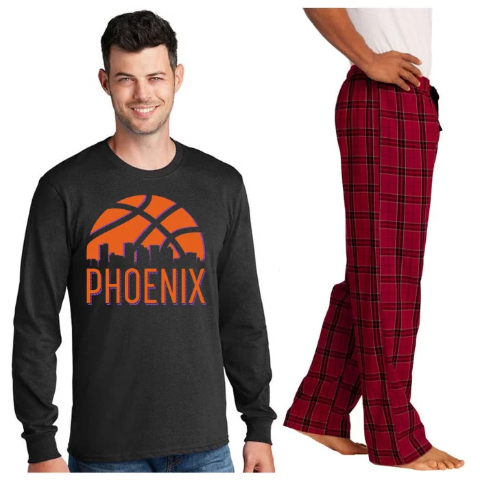 Phoenix Skyline Basketball Fan Long Sleeve Pajama Set