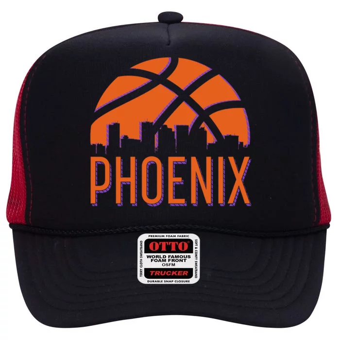 Phoenix Skyline Basketball Fan High Crown Mesh Trucker Hat