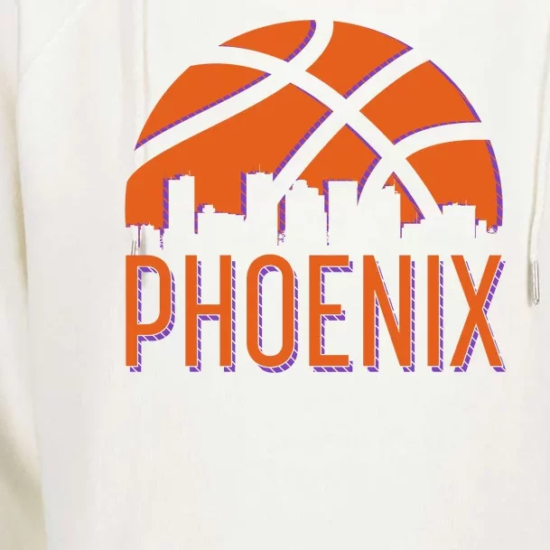 Phoenix Skyline Basketball Fan Womens Funnel Neck Pullover Hood