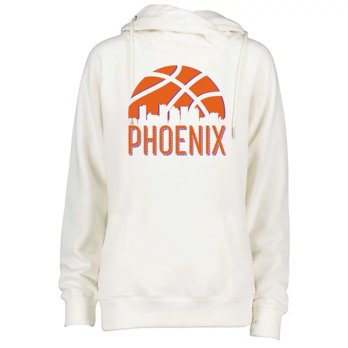 Phoenix Skyline Basketball Fan Womens Funnel Neck Pullover Hood