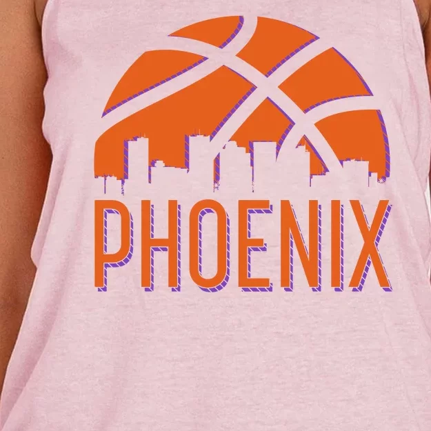 Phoenix Skyline Basketball Fan Women's Knotted Racerback Tank