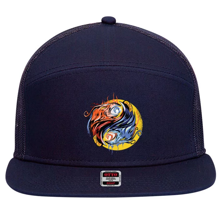 Phoenix Yin Yang 7 Panel Mesh Trucker Snapback Hat