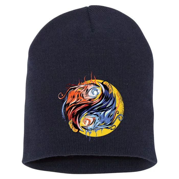 Phoenix Yin Yang Short Acrylic Beanie