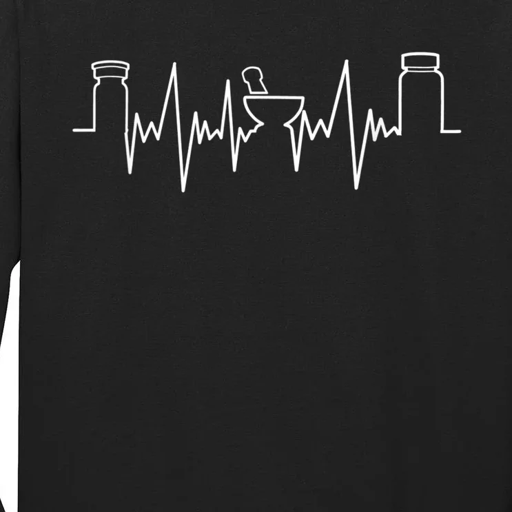 Pharmacists Heartbeat Pharmacy Tech Medical Student Tall Long Sleeve T-Shirt