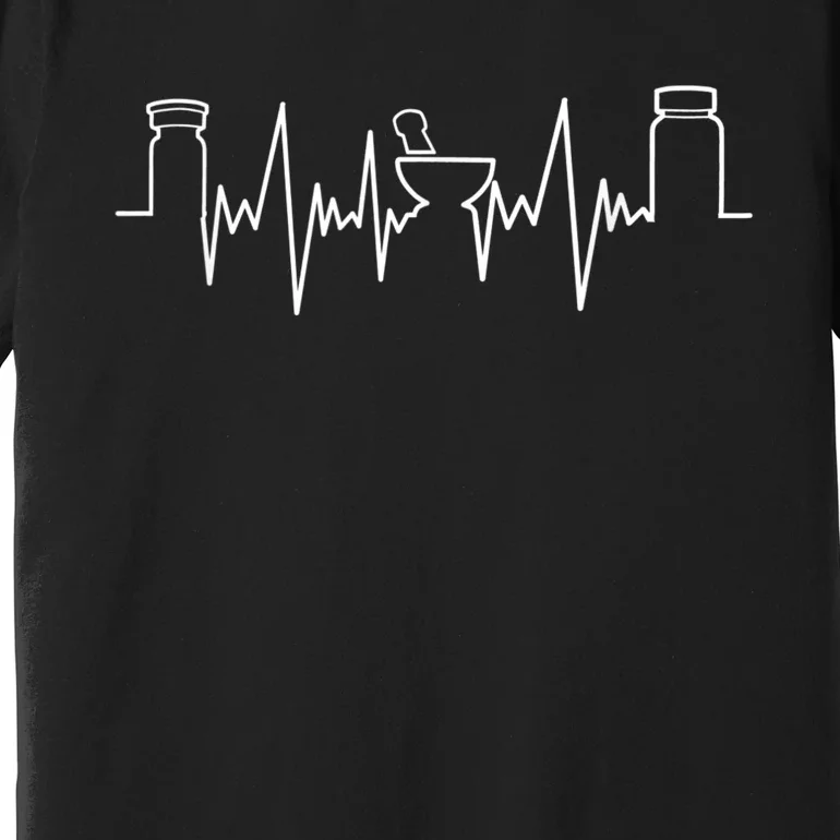 Pharmacists Heartbeat Pharmacy Tech Medical Student Premium T-Shirt