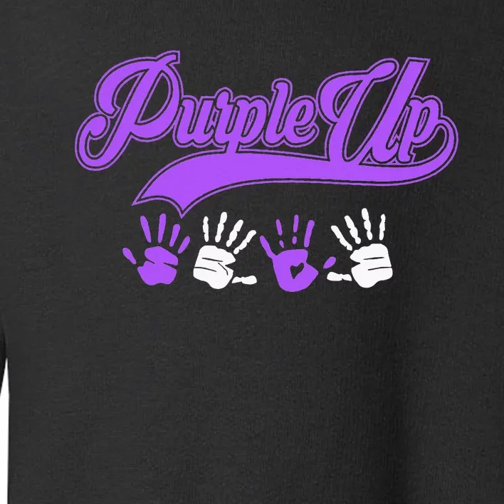 Purple Hands Purple Up Month Of Military Child Army Child Toddler Sweatshirt