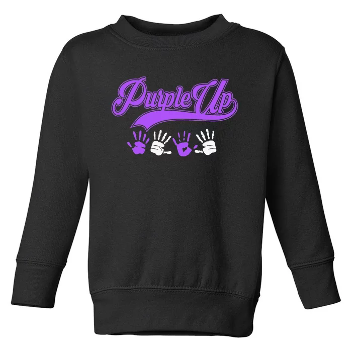 Purple Hands Purple Up Month Of Military Child Army Child Toddler Sweatshirt