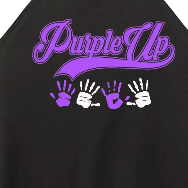 Purple Hands Purple Up Month Of Military Child Army Child Women’s Perfect Tri Rocker Tank