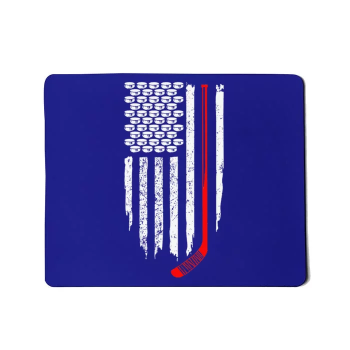 Patriotic Hockey Flag for Hockey Fans Mousepad