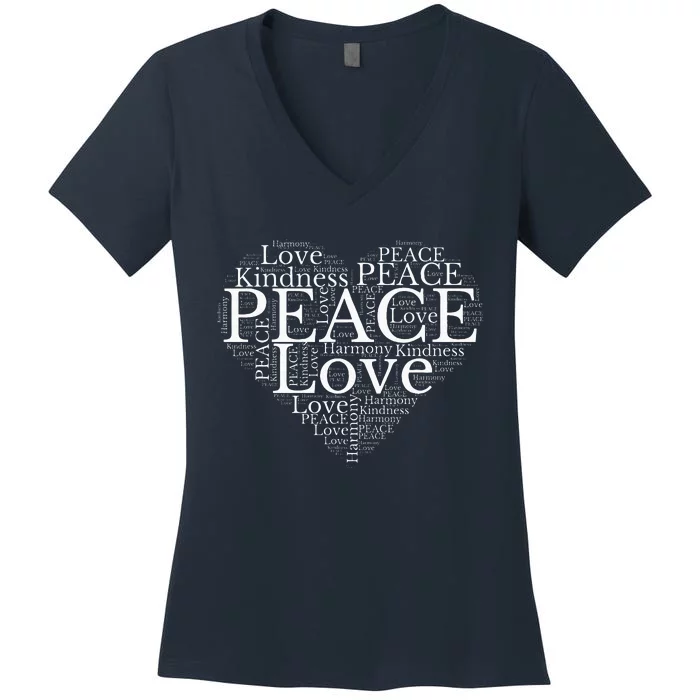 Peace Heart Women's V-Neck T-Shirt