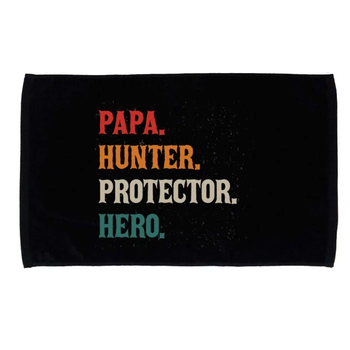 Papa Hunter Protector Hero Father Daddy Hunting Gift Microfiber Hand Towel