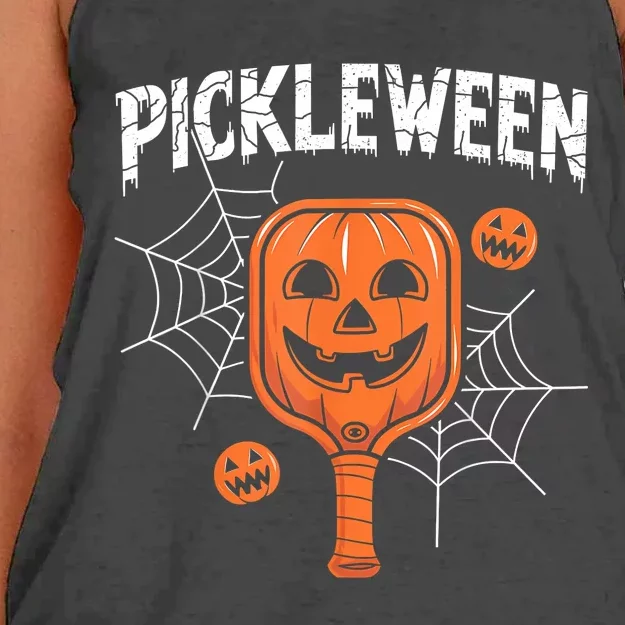 Pickleween Halloween Pickleball Players Women's Knotted Racerback Tank