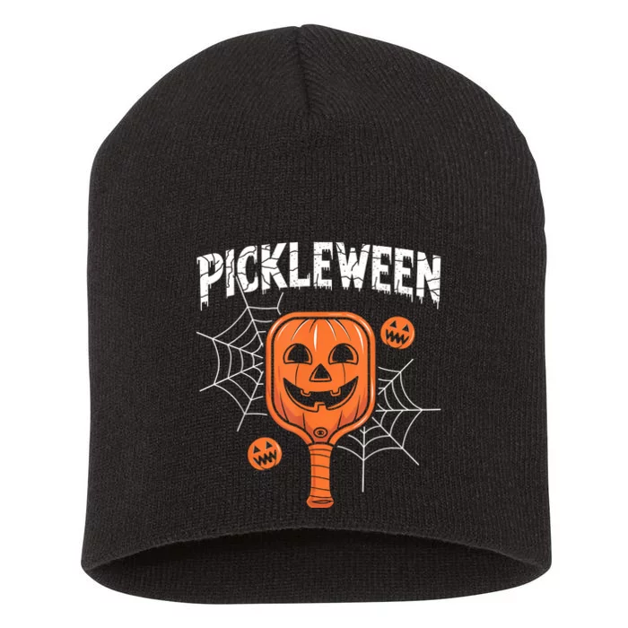 Pickleween Halloween Pickleball Players Short Acrylic Beanie