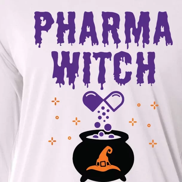 Pharmacist Halloween Pharmacy Tech Women Pharma Witch Cooling Performance Long Sleeve Crew